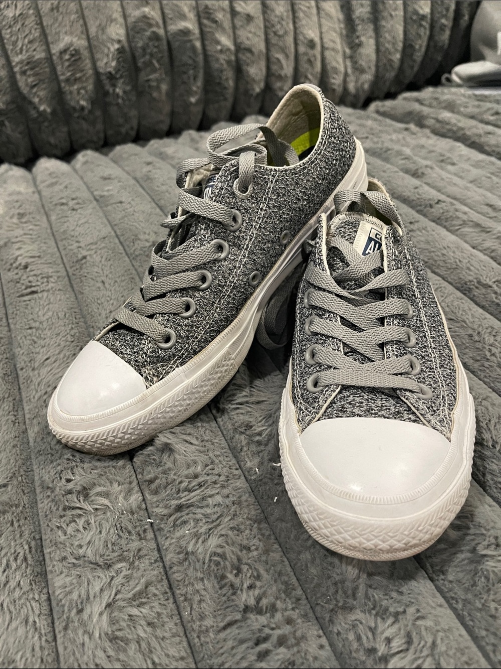 Converse Low Top Sneakers - Gray and White